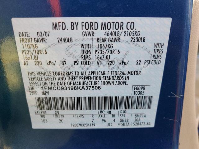 Photo 14 from auction – 2008 FORD ESCAPE XLT with VIN 1FMCU93198KA37506
