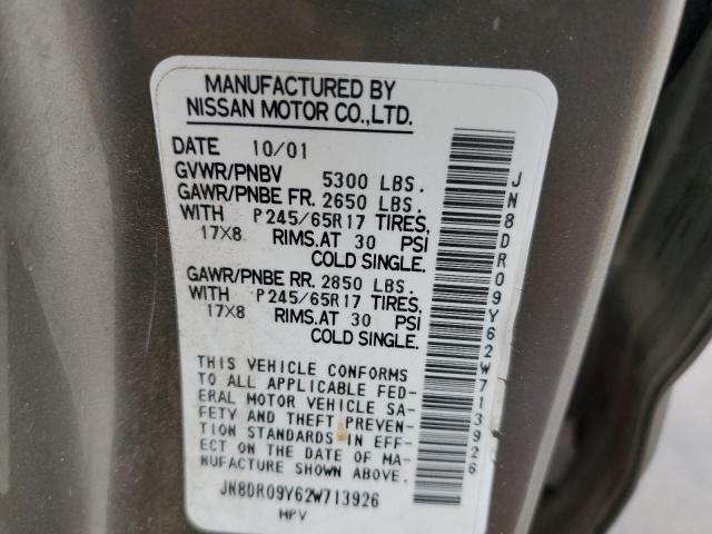 Photo 14 from auction – 2002 NISSAN PATHFINDER with VIN JN8DR09Y62W713926