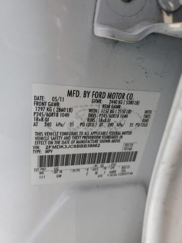 Photo 14 from auction – 2011 FORD EDGE SEL with VIN 2FMDK3JC6BBB38662