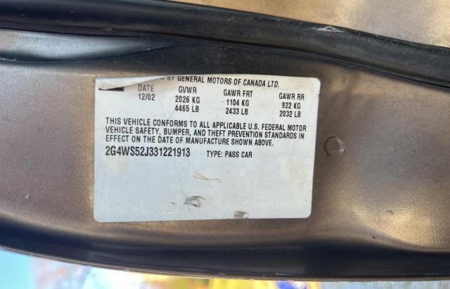 Photo 10 from auction – 2003 BUICK CENTURY CU with VIN 2G4WS52J331221913