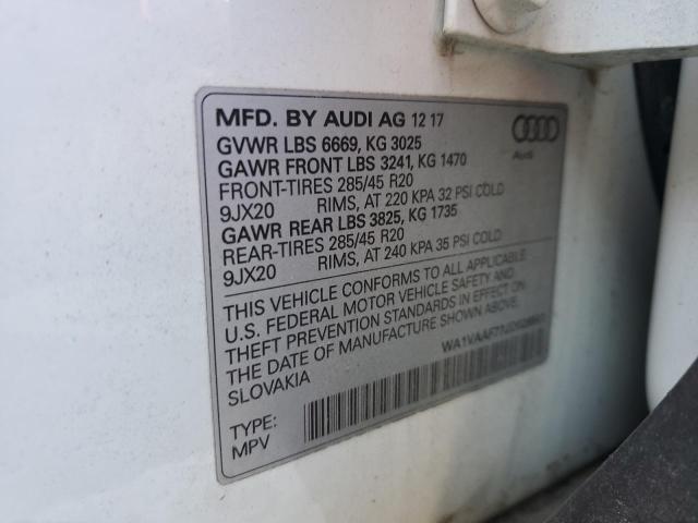 Photo 14 from auction – 2018 AUDI Q7 PRESTIG with VIN WA1VAAF77JD026581