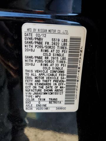 Photo 14 from auction – 2012 INFINITI FX35 with VIN JN8AS1MW1CM155127