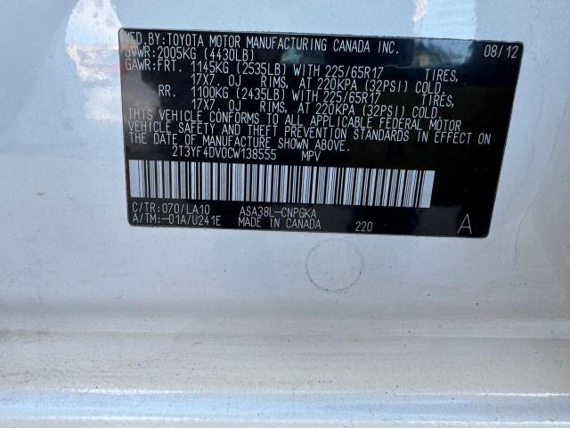 Photo 10 from auction – 2012 TOYOTA RAV4 LIMIT with VIN 2T3YF4DV0CW138555