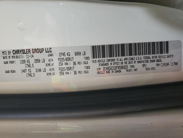 Photo 14 from auction – 2015 DODGE GRAND CARA with VIN 2C4RDGCG3FR598323