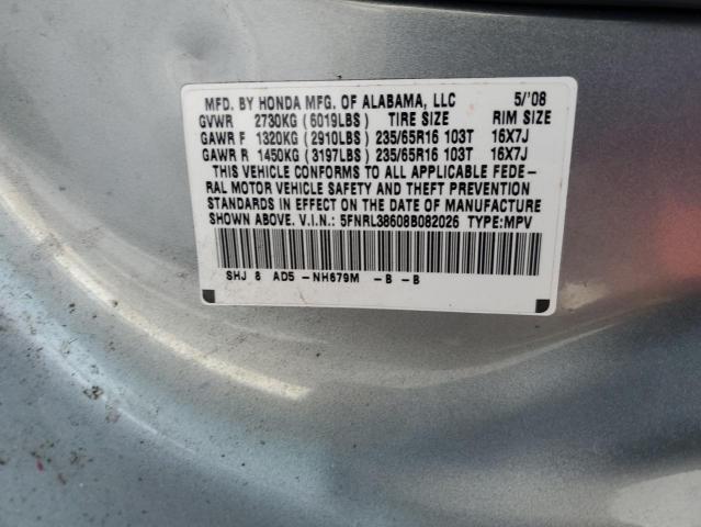 Photo 14 from auction – 2008 HONDA ODYSSEY EX with VIN 5FNRL38608B082026