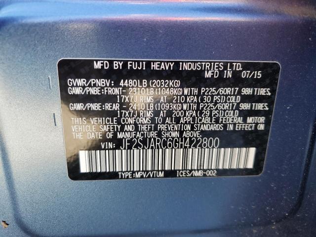 Photo 14 from auction – 2016 SUBARU FORESTER 2 with VIN JF2SJARC6GH422800