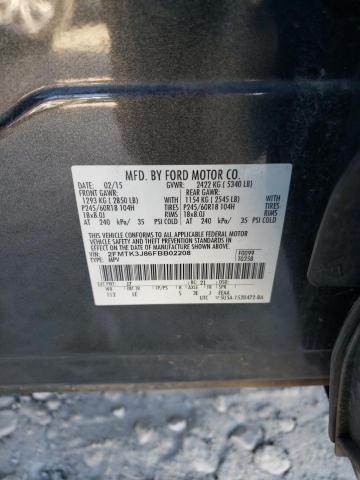 Photo 14 from auction – 2015 FORD EDGE SEL with VIN 2FMTK3J86FBB02208