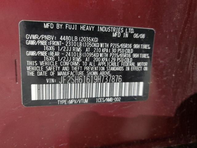 Photo 14 from auction – 2009 SUBARU FORESTER 2 with VIN JF2SH61619H737876