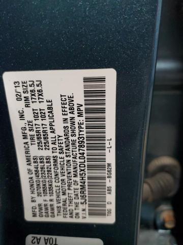 Photo 14 from auction – 2013 HONDA CR-V EX with VIN 5J6RM4H5XDL047893
