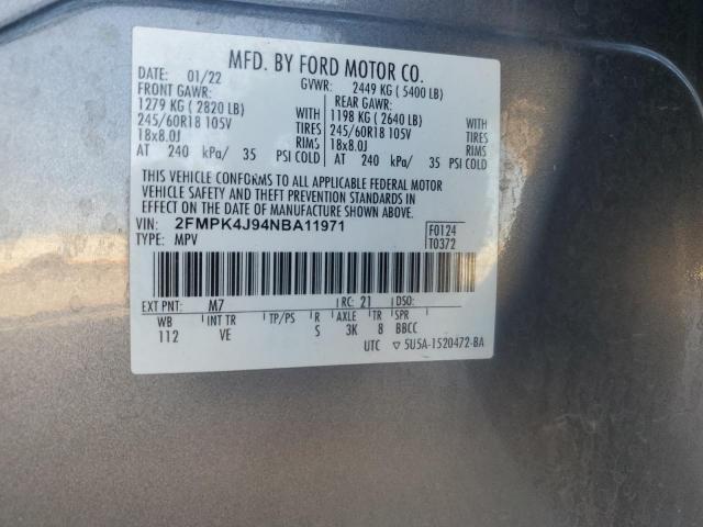 Photo 14 from auction – 2022 FORD EDGE SEL with VIN 2FMPK4J94NBA11971