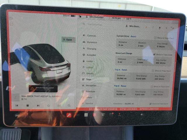 Photo 9 from auction – 2021 TESLA MODEL Y with VIN 5YJYGAEE1MF269818