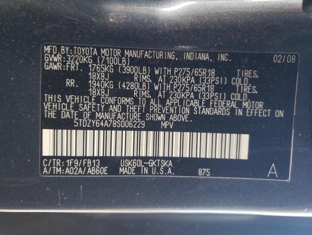 Photo 14 from auction – 2008 TOYOTA SEQUOIA SR with VIN 5TDZY64A78S006229