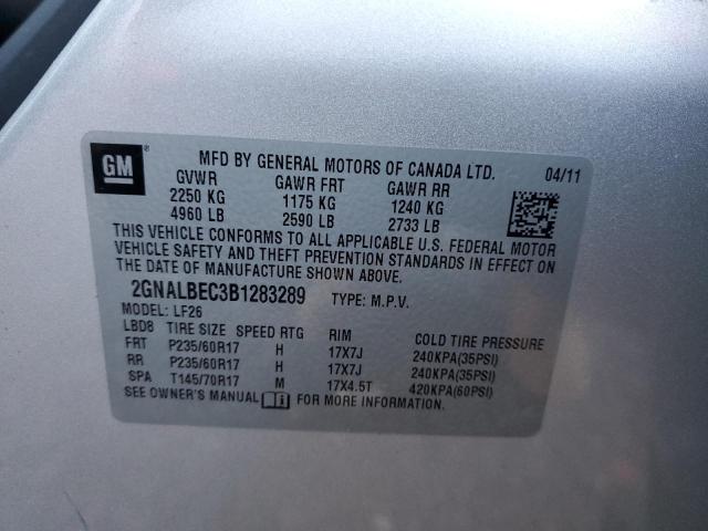 Photo 14 from auction – 2011 CHEVROLET EQUINOX LS with VIN 2GNALBEC3B1283289