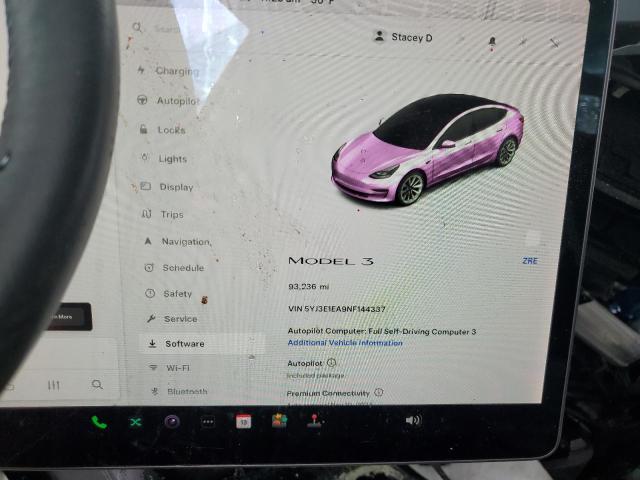 Photo 9 from auction – 2022 TESLA MODEL 3 with VIN 5YJ3E1EA9NF144337