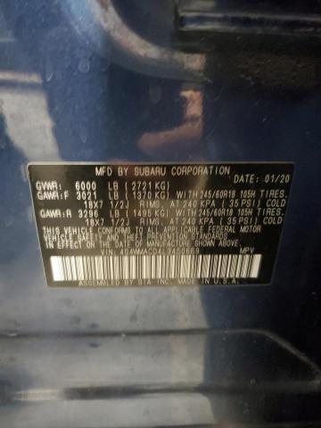 Photo 14 from auction – 2020 SUBARU ASCENT PRE with VIN 4S4WMACD4L3450669