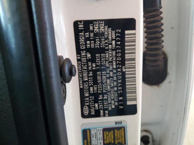 Photo 14 from auction – 2013 KIA SORENTO EX with VIN 5XYKUDA27DG374772
