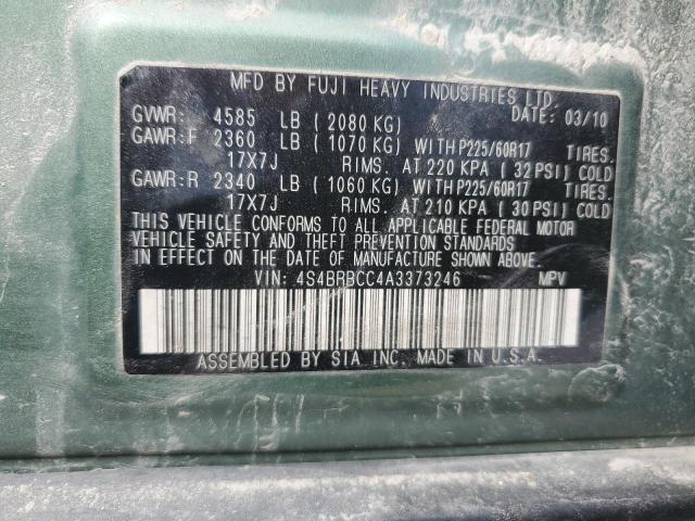 Снимка 14 от търг – 2010 SUBARU OUTBACK 2. с VIN 4S4BRBCC4A3373246