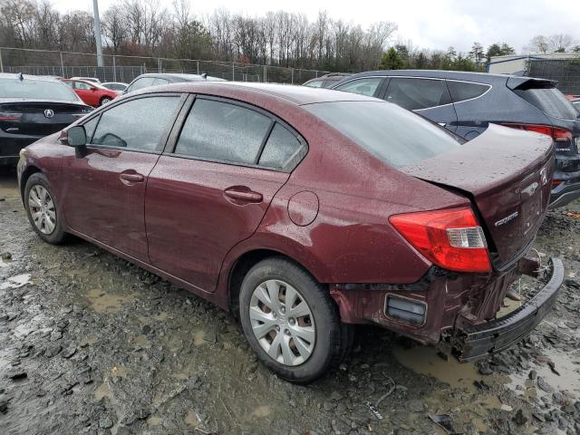 Photo 2 from auction – 2012 HONDA CIVIC LX with VIN 19XFB2F5XCE375716