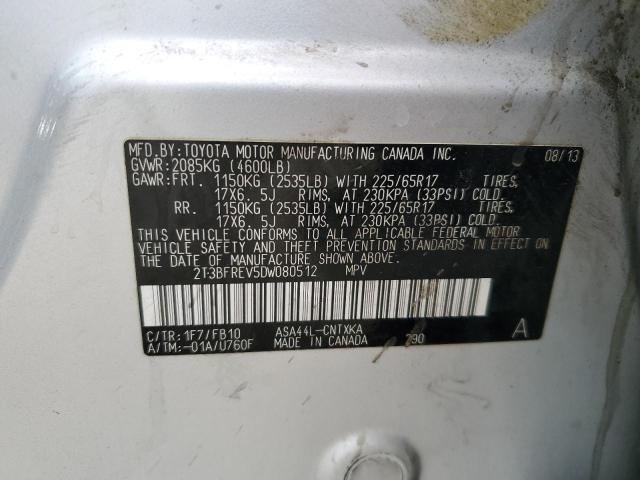 Photo 14 from auction – 2013 TOYOTA RAV4 LE with VIN 2T3BFREV5DW080512