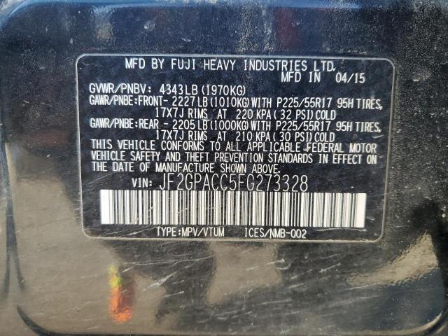 Photo 14 from auction – 2015 SUBARU XV CROSSTR with VIN JF2GPACC5FG273328