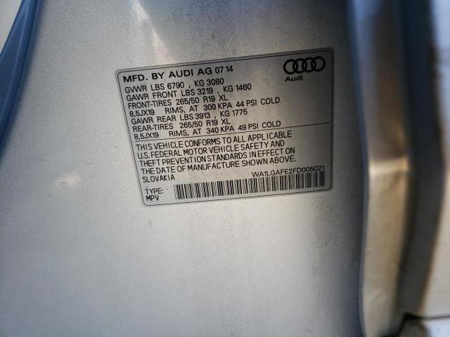 Photo 14 from auction – 2015 AUDI Q7 PREMIUM with VIN WA1LGAFE2FD005021