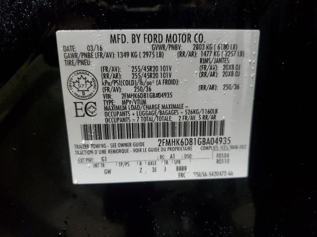 Photo 14 from auction – 2016 FORD FLEX LIMIT with VIN 2FMHK6D81GBA04935