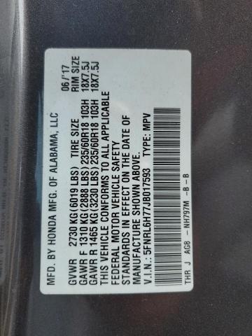 Photo 14 from auction – 2018 HONDA ODYSSEY EX with VIN 5FNRL6H77JB017593