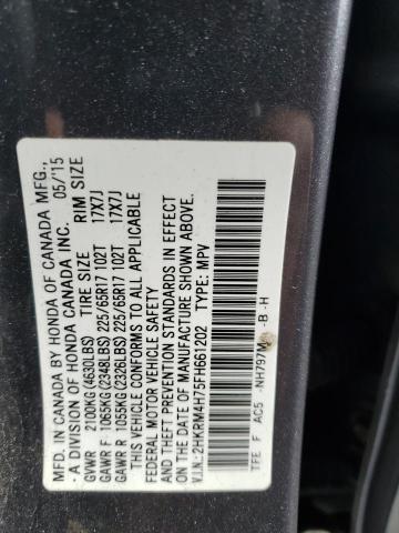 Photo 14 from auction – 2015 HONDA CR-V EXL with VIN 2HKRM4H75FH661202