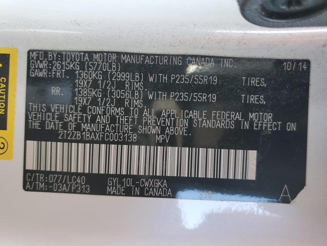Photo 14 from auction – 2015 LEXUS RX 450H with VIN 2T2ZB1BAXFC003138