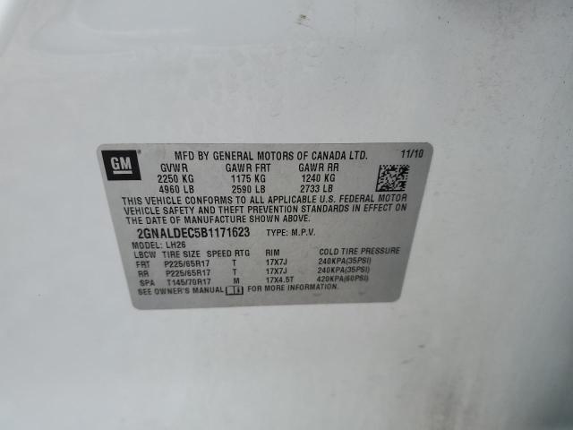 Zdjęcie 14 z aukcji – 2011 CHEVROLET EQUINOX LT z VIN 2GNALDEC5B1171623