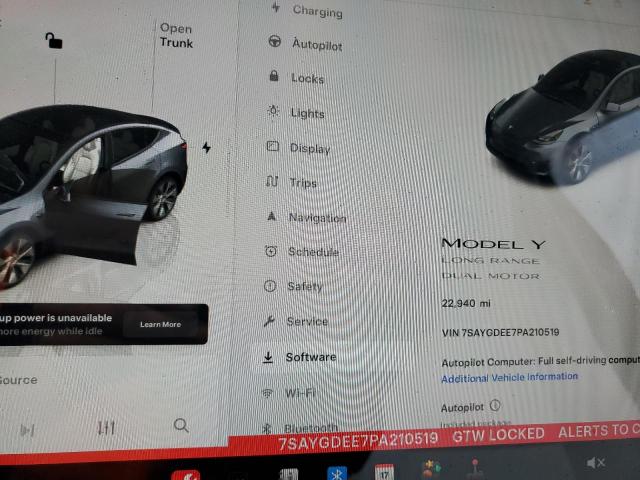 Photo 9 from auction – 2023 TESLA MODEL Y with VIN 7SAYGDEE7PA210519