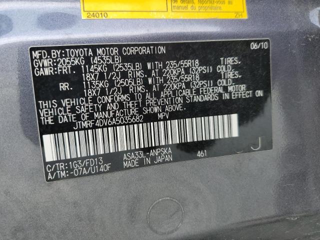 Photo 14 from auction – 2010 TOYOTA RAV4 SPORT with VIN JTMRF4DV6A5035682