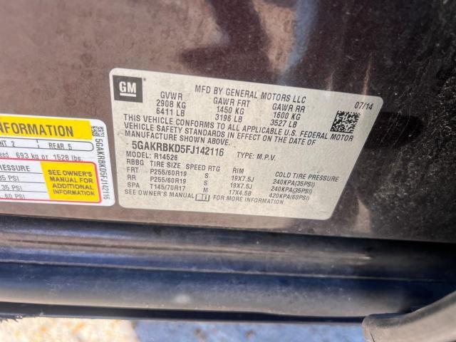 Photo 10 from auction – 2015 BUICK ENCLAVE with VIN 5GAKRBKD5FJ142116