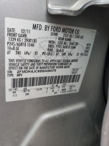 Photo 14 from auction – 2011 FORD EDGE SEL with VIN 2FMDK4JC8BBA96078