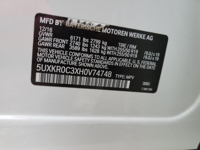 Photo 14 from auction – 2017 BMW X5 XDRIVE3 with VIN 5UXKR0C3XH0V74748