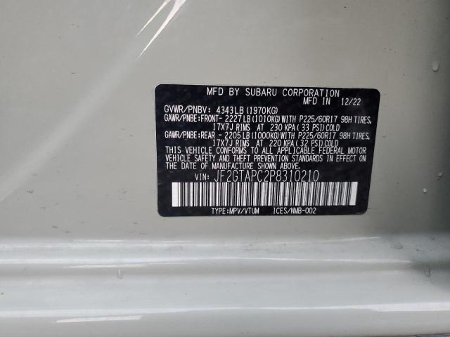 Photo 14 from auction – 2023 SUBARU CROSSTREK with VIN JF2GTAPC2P8310210