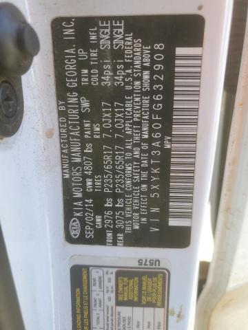 Photo 14 from auction – 2015 KIA SORENTO LX with VIN 5XYKT3A60FG632908