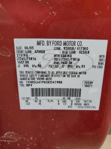 Photo 14 from auction – 2005 FORD EXCURSION with VIN 1FMSU41P65ED41988
