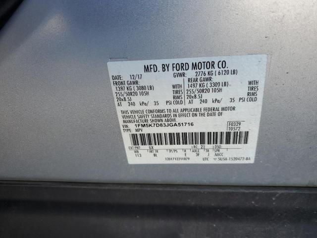 Photo 14 from auction – 2018 FORD EXPLORER X with VIN 1FM5K7D83JGA51716