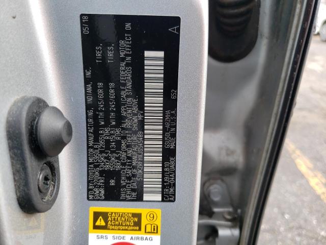 Photo 14 from auction – 2018 TOYOTA HIGHLANDER with VIN 5TDKZRFHXJS545489
