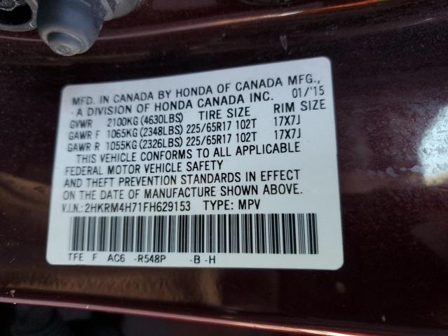 Photo 14 from auction – 2015 HONDA CR-V EXL with VIN 2HKRM4H71FH629153