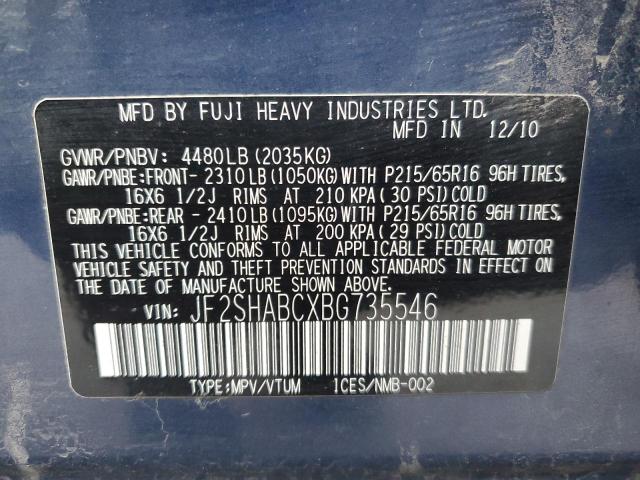Photo 14 from auction – 2011 SUBARU FORESTER 2 with VIN JF2SHABCXBG735546