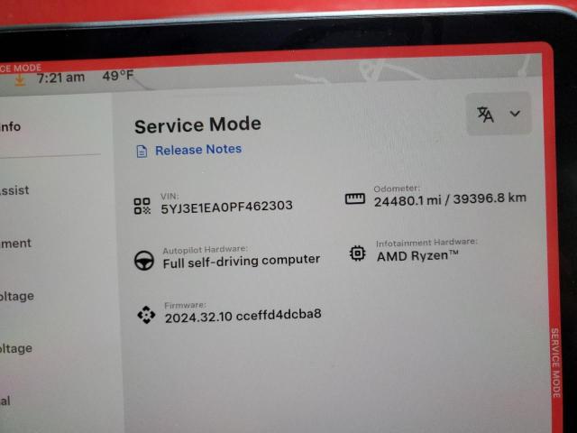 Photo 9 from auction – 2023 TESLA MODEL 3 with VIN 5YJ3E1EA0PF462303