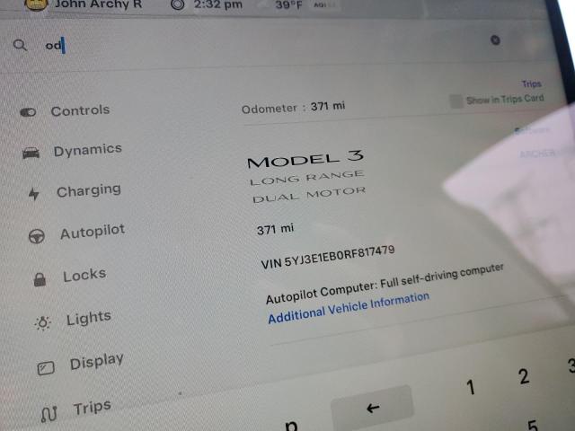 Photo 9 from auction – 2024 TESLA MODEL 3 with VIN 5YJ3E1EB0RF817479