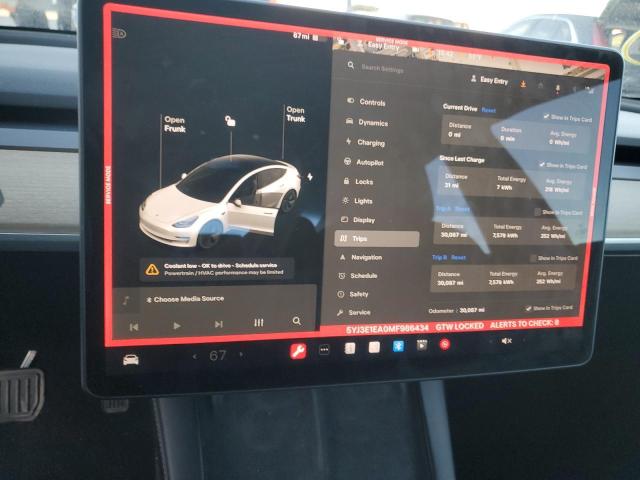 Photo 9 from auction – 2021 TESLA MODEL 3 with VIN 5YJ3E1EA0MF986434