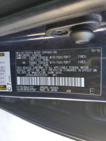 Photo 14 from auction – 2016 TOYOTA 4RUNNER SR with VIN JTEBU5JRXG5322225