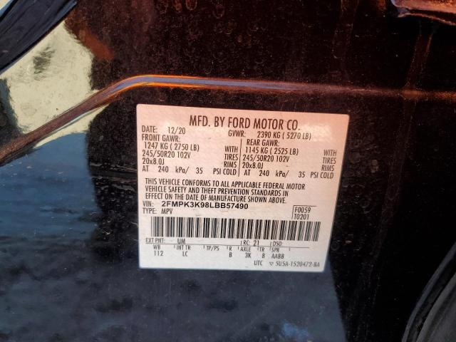 Photo 14 from auction – 2020 FORD EDGE TITAN with VIN 2FMPK3K98LBB57490