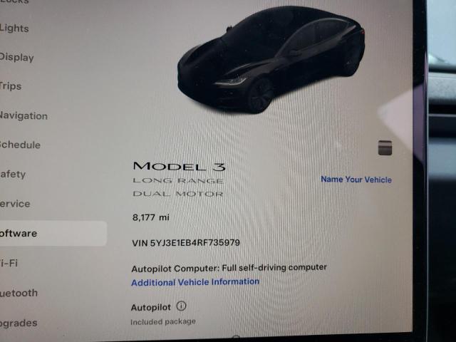 Photo 9 from auction – 2024 TESLA MODEL 3 with VIN 5YJ3E1EB4RF735979