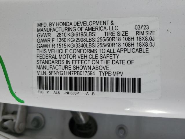 Photo 14 from auction – 2023 HONDA PILOT EXL with VIN 5FNYG1H47PB017594