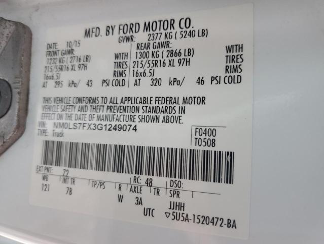 Photo 14 from auction – 2016 FORD TRANSIT CO with VIN NM0LS7FX3G1249074